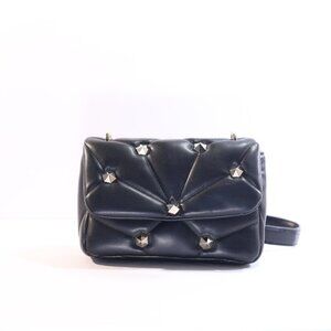 ZARA BLACK ROMAN STUD QUILTED SMALL SHOULDER BAG NWOT